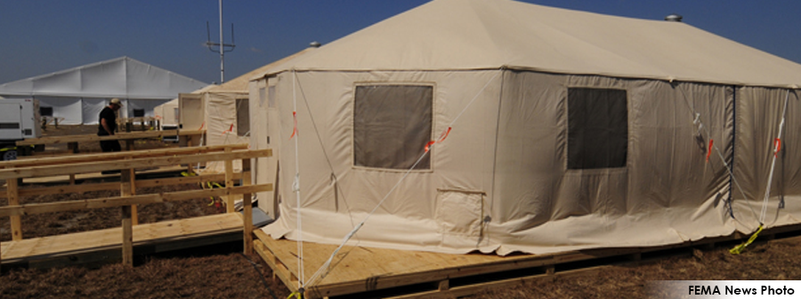 FEMA News Photo - medical tent set up on dirt